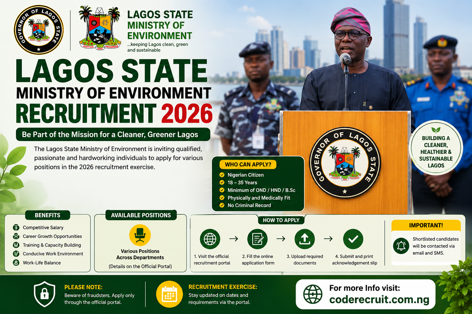 Lagos State Ministry of Environment Recruitment 2026