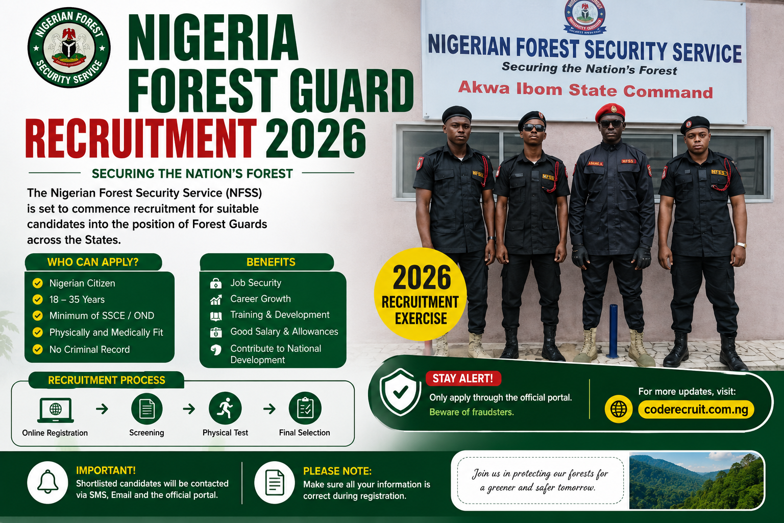 Nigeria Forest Guard Recruitment 2026